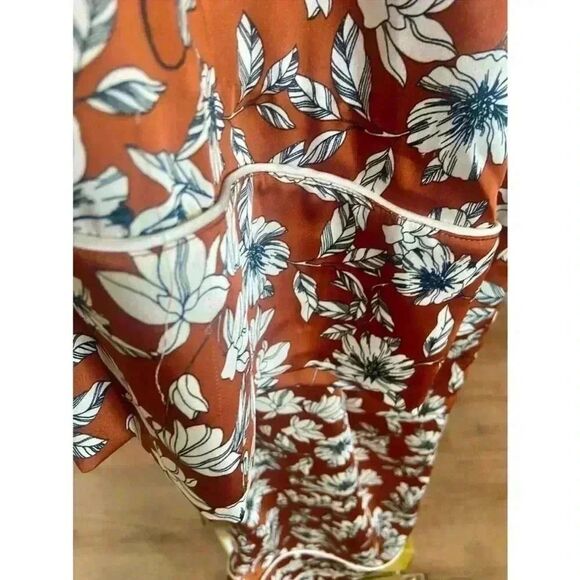 XL 🔖 LA LIGNE x Target Women's Floral Wide Leg Trousers - Brown White NWOT! - Picture 11 of 12